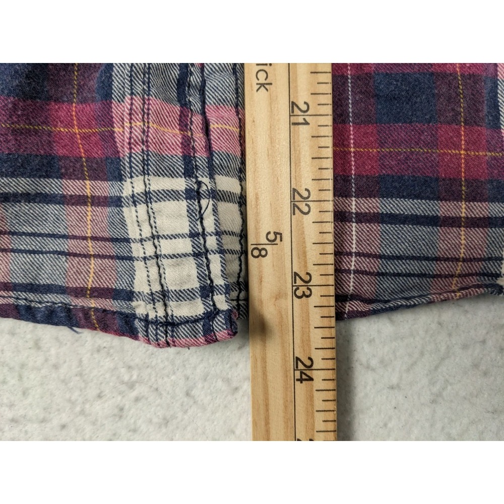 Dizzy Lissy Shirt Womens S Plaid Flannel Button Red Black Cotton - Picture 8 of 10